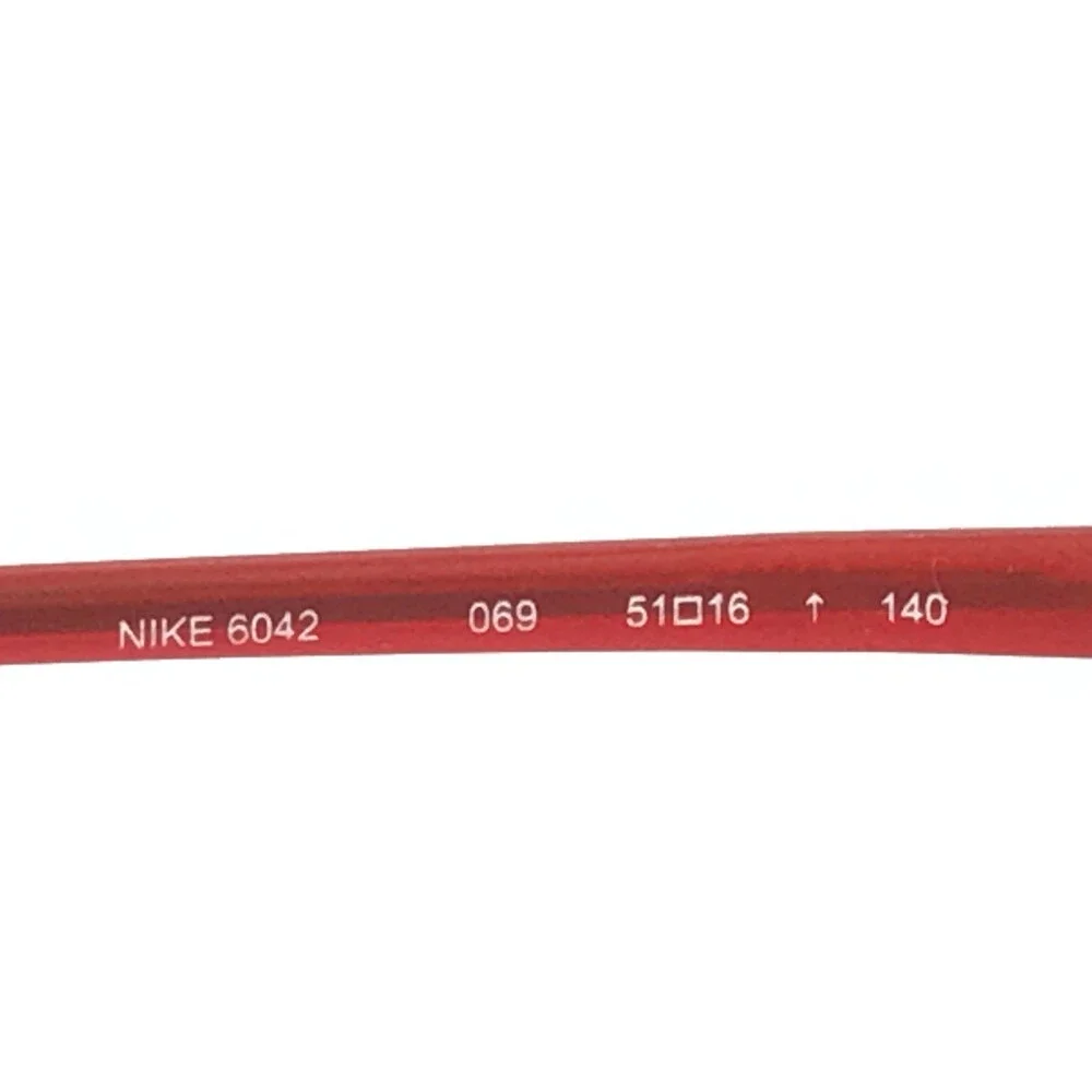 Nike Eyeglasses Frames 6042 069 Shiny Dark Gunmetal Red Titanium 51-16-140
